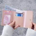 Simple Short Women's Wallet Student Card Holder Coin Purse Three-Fold Ultra-Thin Smooth Surface Wallet - Image 2