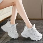 Women's Chunky Sneakers Breathable Mesh Casual Shoes Thick Sole Height Increasing Sports Shoes - Image 4