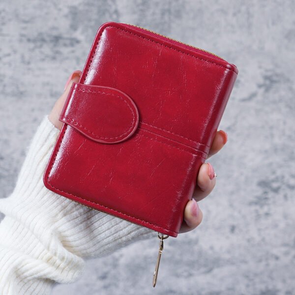 Vintage Oil Wax Leather Coin Purse for Women