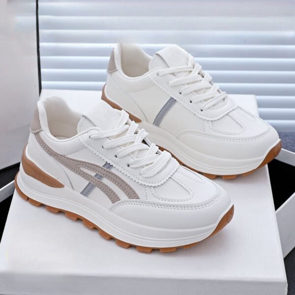 Summer New Women's Breathable Casual Sneakers, Korean Thick Sole Heightening Sports Shoes, Vintage Dad Shoes