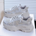 Women's Chunky Sneakers Breathable Mesh Casual Shoes Thick Sole Height Increasing Sports Shoes - Image 4