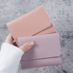 Simple Short Women's Wallet Student Card Holder Coin Purse Three-Fold Ultra-Thin Smooth Surface Wallet - Image 3