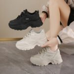 Korean Style Leather Low-top Dad Sneakers Women 2024 Autumn New Breathable Student Sports Heightening Casual 8821 - Image 4