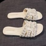 Fashion Flat Sandals Slippers Summer Casual Beach Pearl Toe-Cover - Image 4