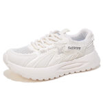 Women's Breathable Mesh Casual Sneakers Thick Sole Comfortable Lace-up Walking Shoes - Image 5