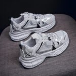 Women's Chunky Sneakers Breathable Mesh Casual Shoes Thick Sole Heightening Running Shoes - Image 2