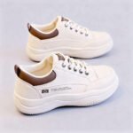 2025 Spring/Autumn New Leather White Sneakers Women Korean Casual Comfortable Student Thick Sole Running Sports Shoes - Image 3