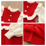 Girls Knitted Dress Autumn Winter Red New Year Dress Princess Dress Baby Birthday Christmas Clothing - Image 4