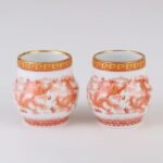 Gold Mouth Dragon Pattern Hand-Painted Bird Food Bowl Set - Image 8