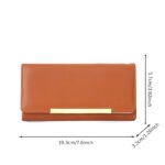 Cross-border Versatile Long Wallet for Women, Japanese and Korean Style Solid Color Simple Two-fold Multi-card Holder Handheld Coin Purse - Image 5