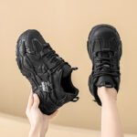 Korean Style Chunky Sneakers for Women 2025 Spring Student Casual Thick Sole Height Increasing Shoes - Image 3