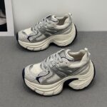Women's Chunky Sneakers 2026 Spring Summer New Thick Sole Height Increasing Breathable Mesh Casual Shoes
