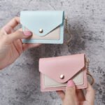 Creative Mini Card Holder Keychain PU Leather Card Case for Women - Image 4