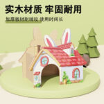 Hamster Hideout Wooden House for Winter and All Seasons, Decorative Toy for Dwarf Hamsters and Syrian Hamsters - Image 3