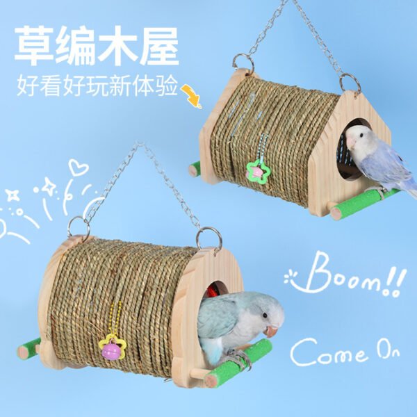 Product Specification: Round Solid Wood / Color / Model: Straw Wood House