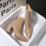 Leisure French Pointed Toe High Heel Boots for Women, Fall/Winter Style, Ankle Boots with Chunky Heel, Short Boots