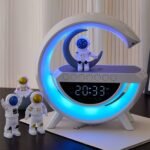 Wireless Charging Bluetooth Speaker with Alarm Clock, Ambient Light, Night Light, Birthday Gift for Men - Image 3