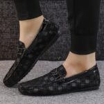 Men's Casual Loafers with Plaid Pattern - Image 2
