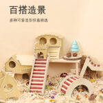 Hamster Wooden Hideout House Toy Set - Image 4