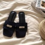 Women's Retro Denim Sandals with Buckle - Image 2