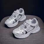 Women's Chunky Sneakers Breathable Mesh Casual Shoes Thick Sole Heightening Running Shoes - Image 4