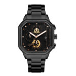 5062 Black Case Rose Gold Hands Black Strap 1 (Six Hands