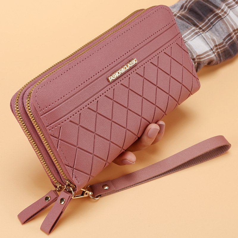 O1CN01woahKj2NfvoeoLklC_2209400949991-0-cib.jpg Women's Long Wallet 2024 New Style Korean Simple Double Zipper Coin Purse Multi-card Holder - Image 1