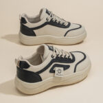 2025 Spring Women's Casual Sneakers Breathable Lightweight Thick Sole Lace-up Shoes - Image 4