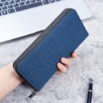 New Men's Long Zipper Wallet Large Capacity Multi-Card Business Canvas Clutch Wallet