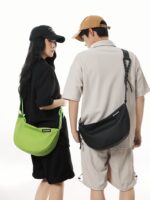 Hong Kong Couple Crossbody Bag Solid Color Women's Shoulder Capacity Dumpling - Image 2