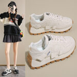 2025 Spring New Breathable White Casual Shoes for Women Korean Style Thick Sole Comfortable Running Sneakers - Image 4