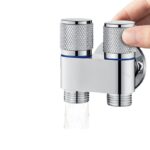 High-Flow Brass Triangle Valve One-Inlet-Two-Outlet Ball Valve Dual-Control Water Valve Washing Machine Faucet Household Three-Way Diverter Valve - Image 5