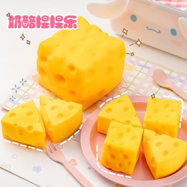 Simulated Cheese Squishy Toy - Stress Relief Decompression Creative Squeeze
