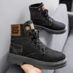 Men's High-Top Denim Martin Boots - Image 2