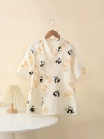 Children's Cotton Gauze Bathrobe, Homewear, Loose Sleepwear, Cartoon Cotton Gauze Baby Towel - Image 2
