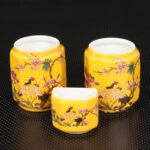 Yellow Glaze Crane Plastic Handle