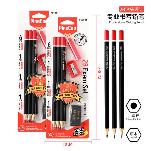 Color: Matte Black 2B Exam Set - 6 pcs / Lead Hardness: 2B