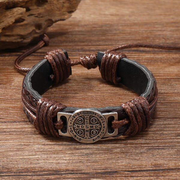 Brown Wide Leather Bracelet 80510543