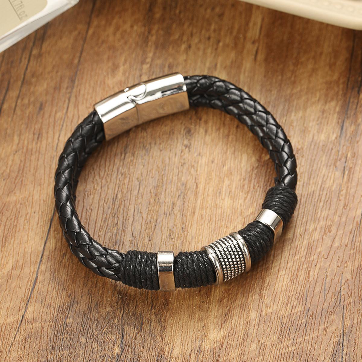 SKN501-01 Silver and Black Bracelet 80508721 - Image 1