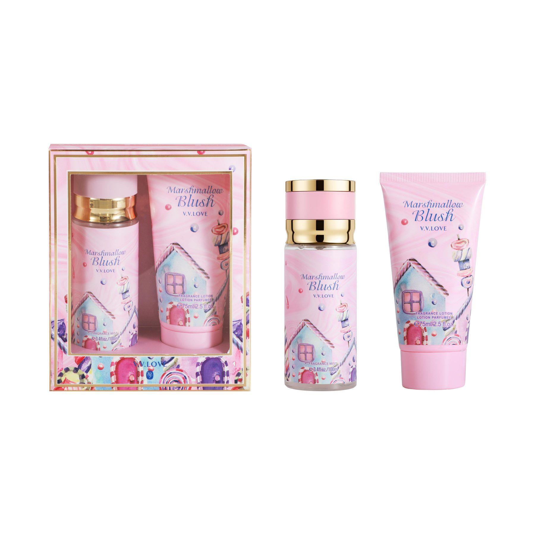 SKN928-01 Paris Corner Marshmallow Blush Perfume & Body Care Two-Piece Set – 100ml Perfume + 75ml Body Lotion - Image 1