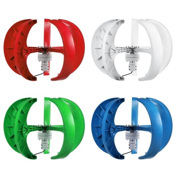 Small Red Lantern Vertical Axis Wind Turbine 1100W 12V