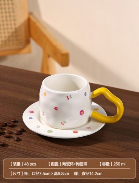 Creative Ceramic Cup and Saucer - CC0122