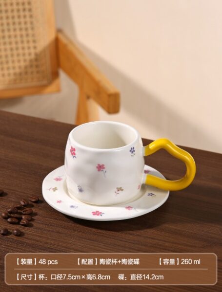 Creative Ceramic Cup and Saucer - CC0123