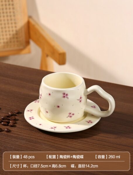 Creative Ceramic Cup and Saucer - CC0130