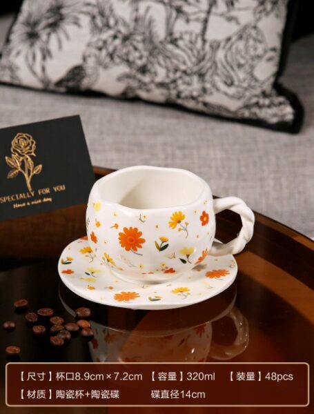 Creative Ceramic Cup and Saucer - CC0179