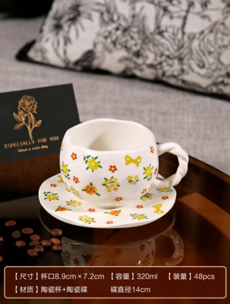 Creative Ceramic Cup and Saucer - CC0183