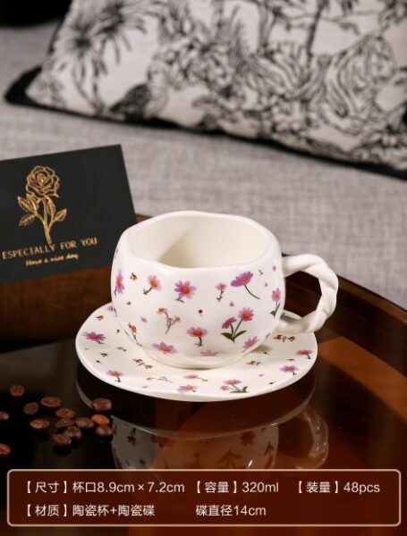 Creative Ceramic Cup and Saucer - CC0185