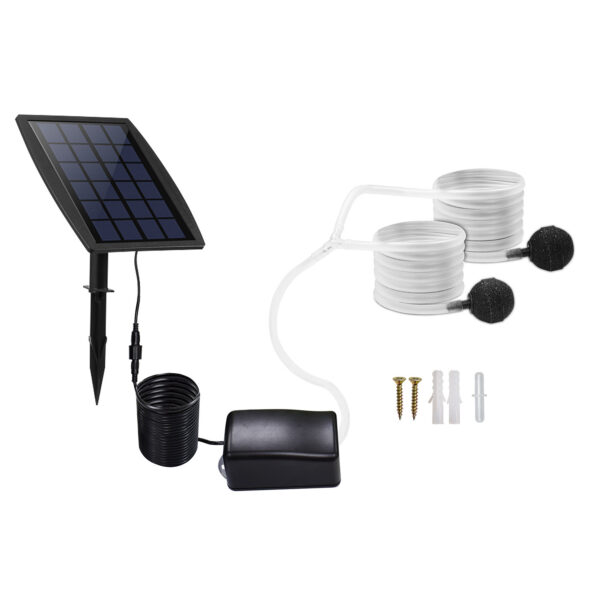 Ground Insert Solar Aerator Pump with Battery, Solar Oxygen Pump for Aquarium