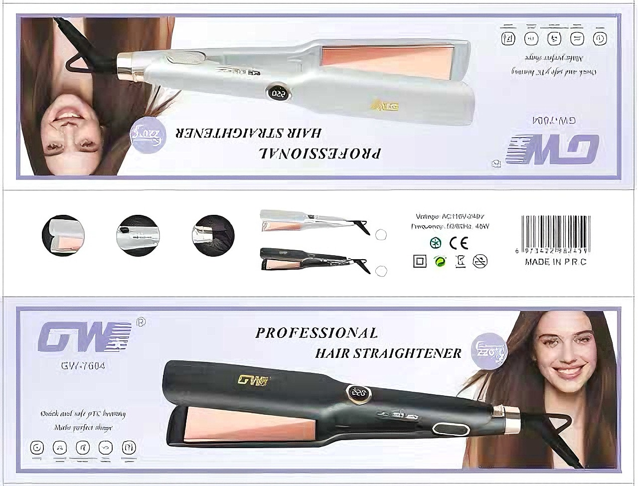 GW-7604.png LCD Hair Straightener – GW-7604 - Image 1