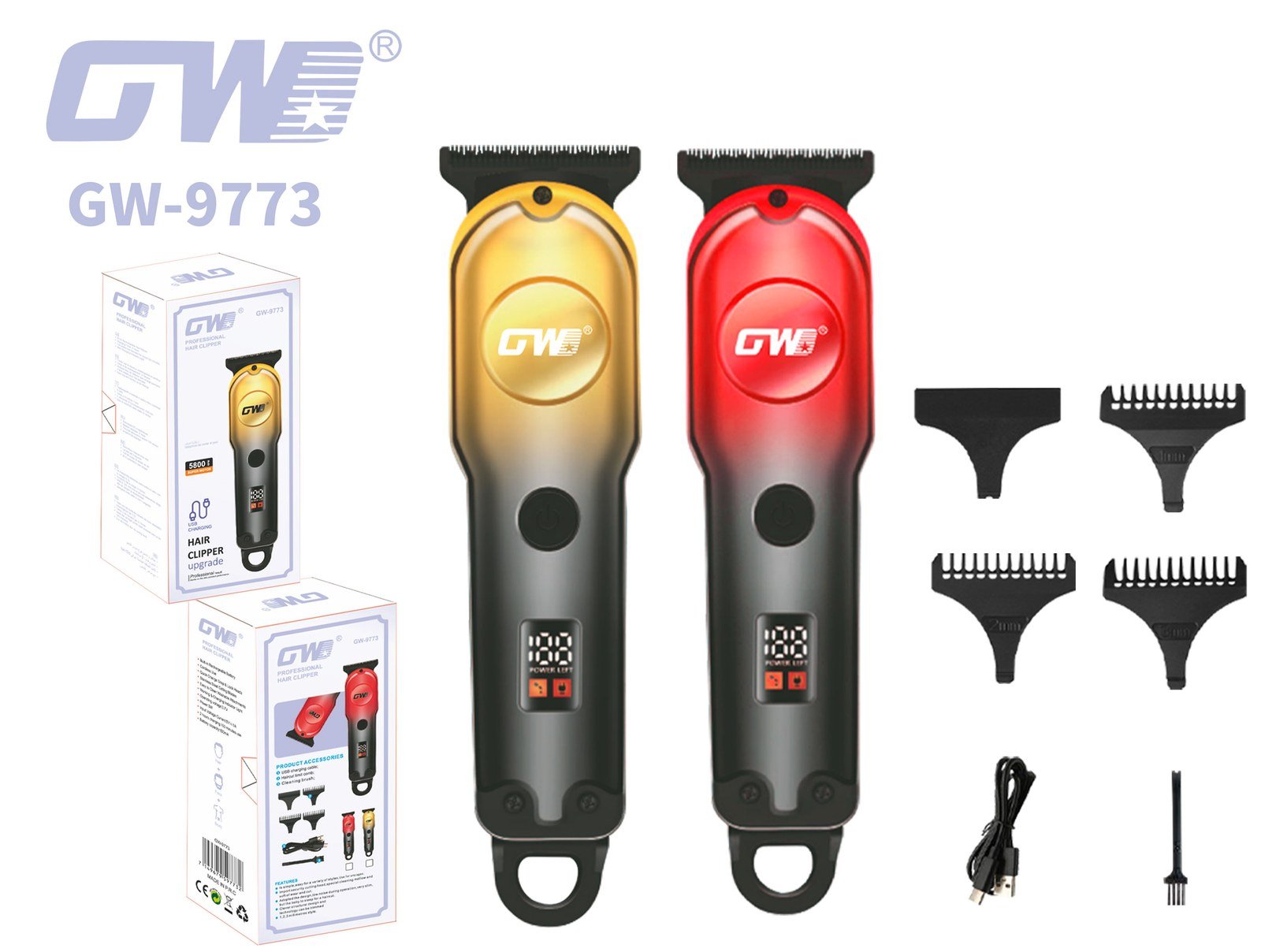 GW-9773.jpg Digital Display Hair Clipper – GW-9773 - Image 1
